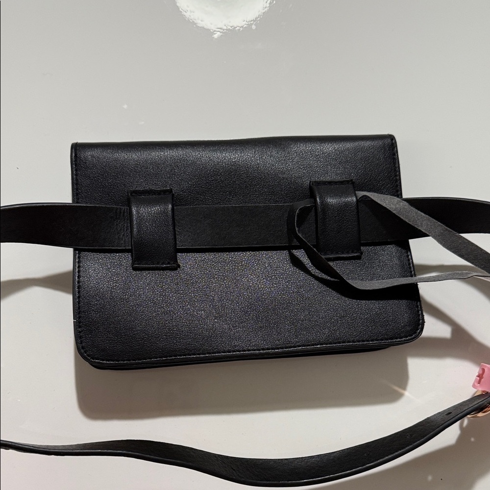 NWT Juicy Couture Belt Bag Fanny Pack Black Gold Rhinestone Logo Size S/M - Picture 7 of 13